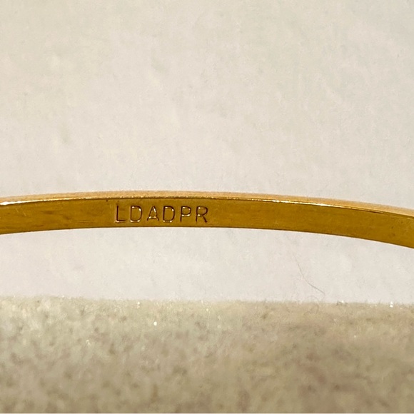 LDADPR Bracelet- Bangle w/ hinged open gold tone w/ clear & black rhinestones - Picture 15 of 15